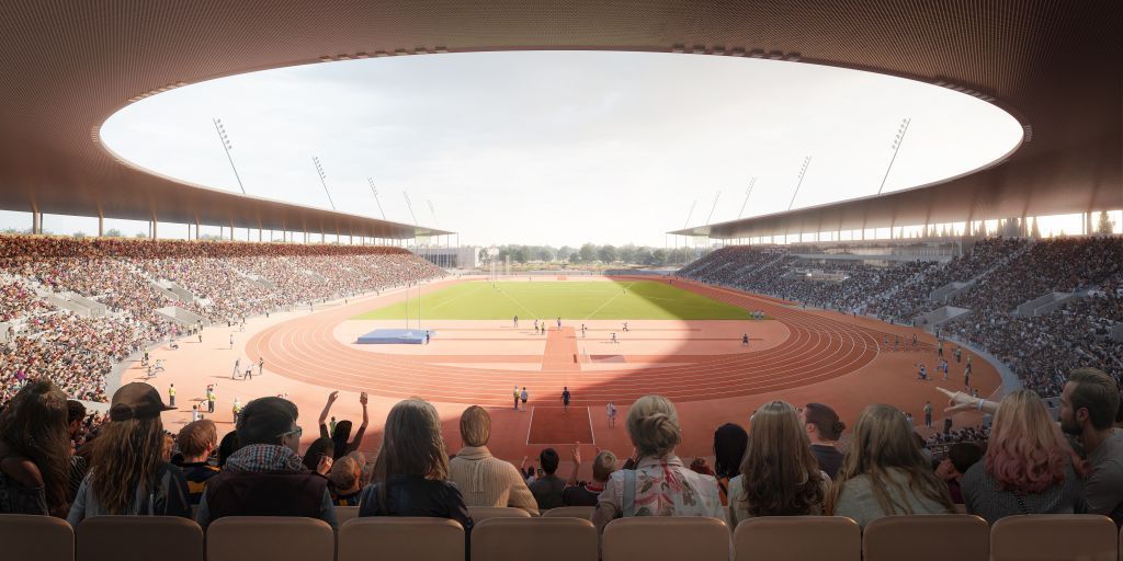 Skra Stadium / Warsaw, Poland <br>Architect: <a target='_blank' href='https://jskarchitekci.pl/'>JSK Architekci</a>